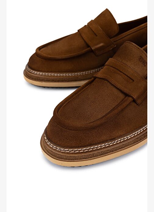 Tamer Tanca Erkek Hakiki Deri Bej Loafer Ayakkabı - Görsel 4