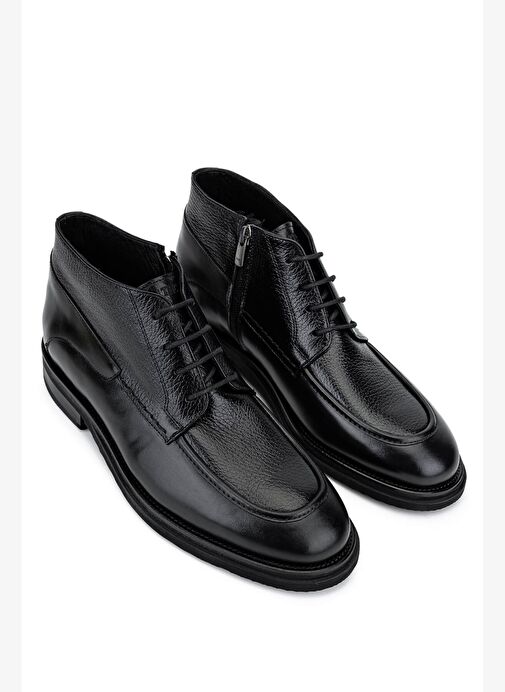 Tamer Tanca Erkek Hakiki Deri Siyah Klasik Bot - Görsel 3