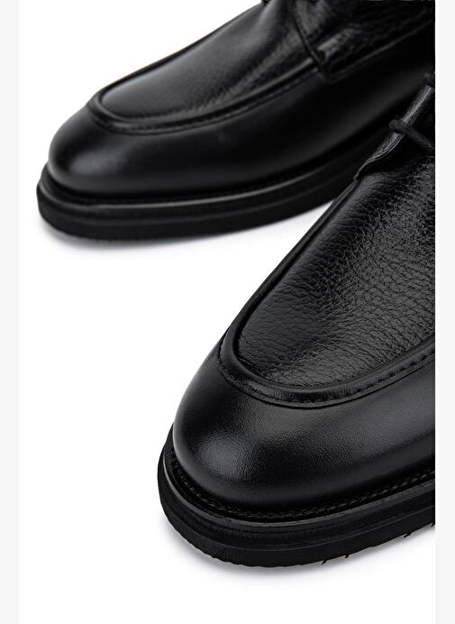 Tamer Tanca Erkek Hakiki Deri Siyah Klasik Bot - Görsel 5