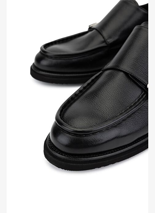 Tamer Tanca Erkek Hakiki Deri Siyah Casual Ayakkabı - Görsel 4