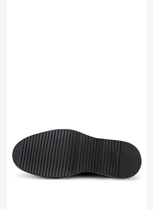 Tamer Tanca Erkek Hakiki Deri Siyah Casual Ayakkabı - Görsel 4