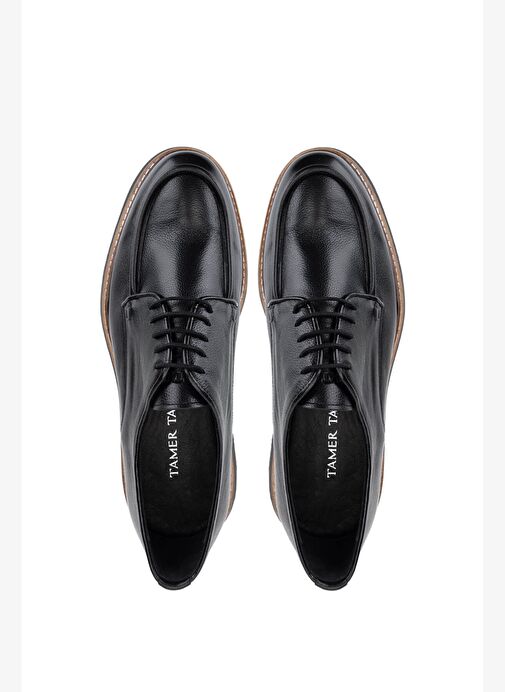 Tamer Tanca Erkek Hakiki Deri Siyah Casual Ayakkabı - Görsel 6