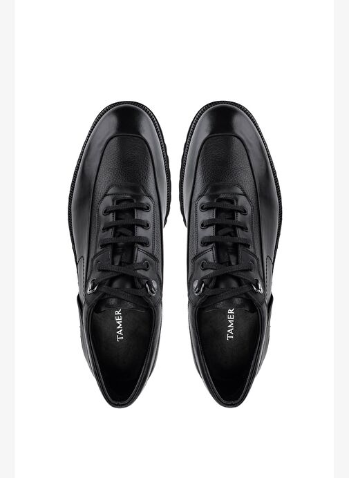 Tamer Tanca Erkek Hakiki Deri Siyah Deri Casual Ayakkabı - Görsel 6