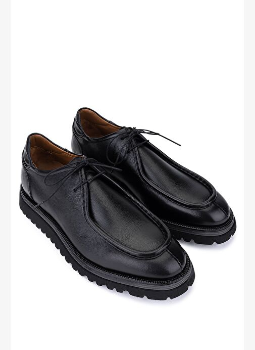 Tamer Tanca Erkek Hakiki Deri Siyah Deri Casual Ayakkabı - Görsel 3