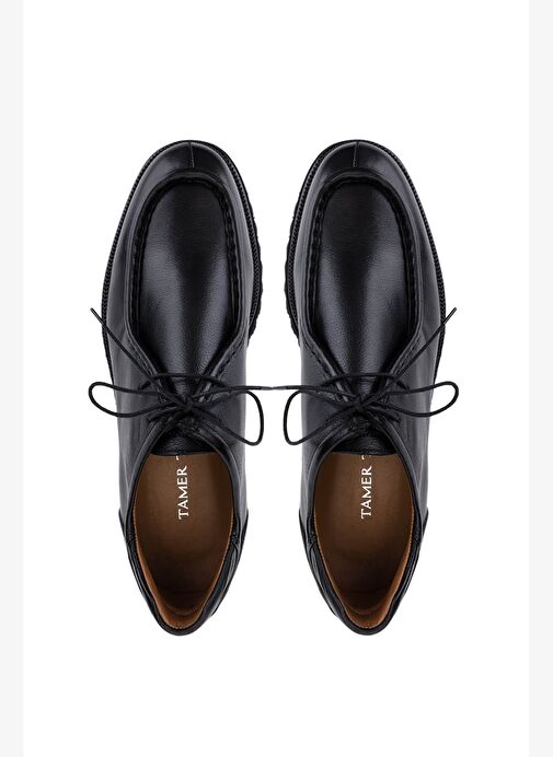 Tamer Tanca Erkek Hakiki Deri Siyah Deri Casual Ayakkabı - Görsel 6
