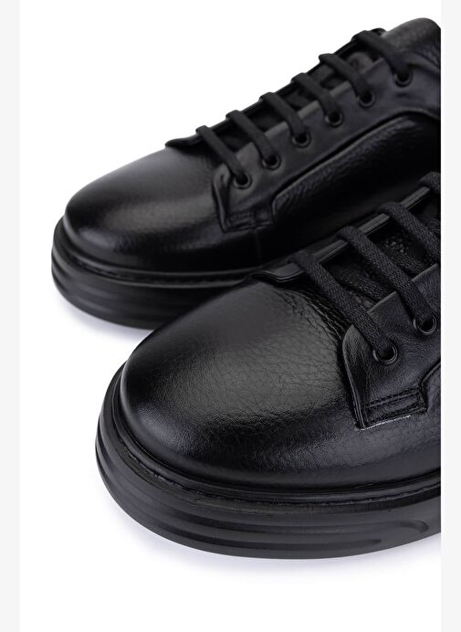 Tamer Tanca Erkek Hakiki Deri Siyah Sneakers & Spor Ayakkabı - Görsel 4