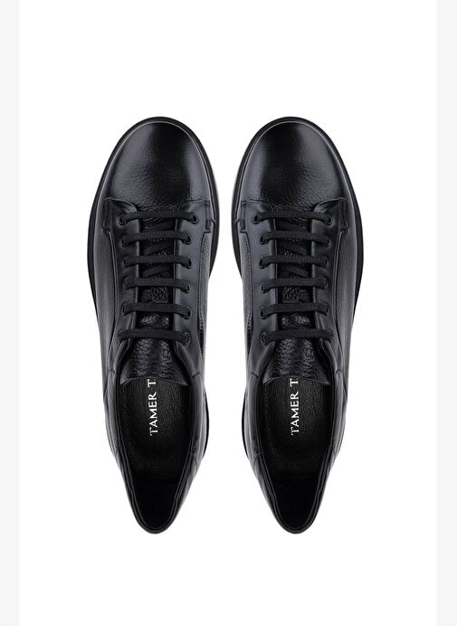 Tamer Tanca Erkek Hakiki Deri Siyah Sneakers & Spor Ayakkabı - Görsel 6