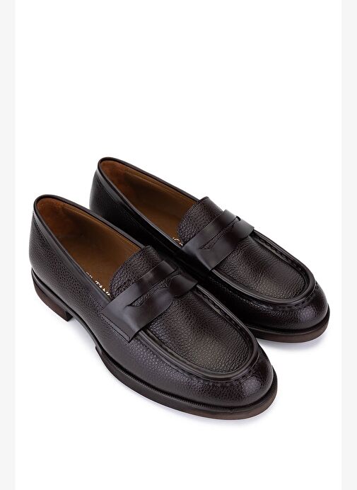 Tamer Tanca Erkek Hakiki Deri Kahverengi Loafer Ayakkabı - Görsel 3