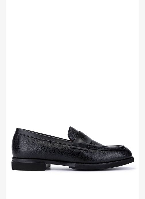 Tamer Tanca Erkek Hakiki Deri Siyah Loafer Ayakkabı - Görsel 2