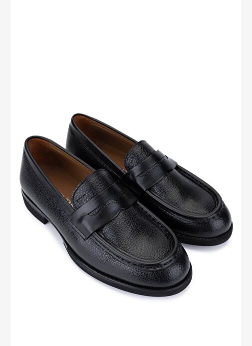 Tamer Tanca Erkek Hakiki Deri Siyah Loafer Ayakkabı - Görsel 3