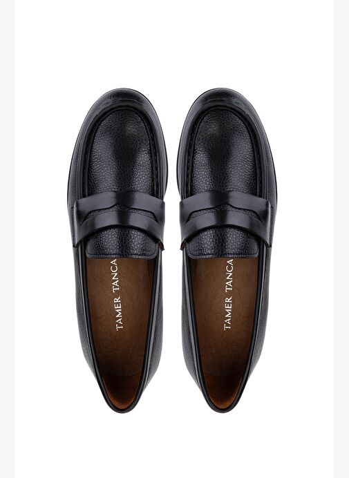 Tamer Tanca Erkek Hakiki Deri Siyah Loafer Ayakkabı - Görsel 6