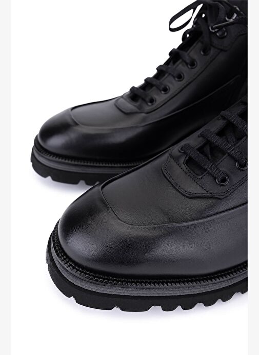 Tamer Tanca Erkek Hakiki Deri Siyah Casual Bot - Görsel 4