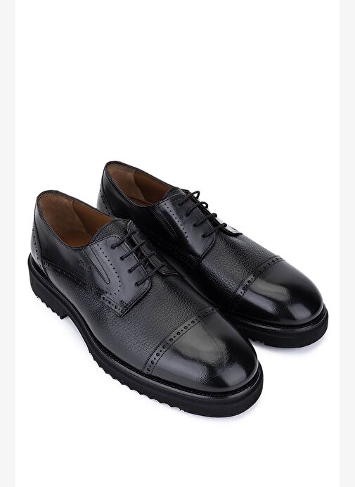 Tamer Tanca Erkek Hakiki Deri Siyah Klasik Ayakkabı - Görsel 3