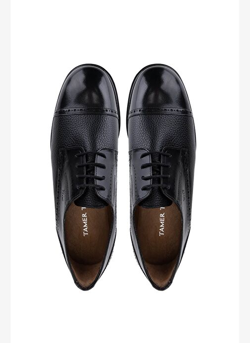Tamer Tanca Erkek Hakiki Deri Siyah Klasik Ayakkabı - Görsel 6