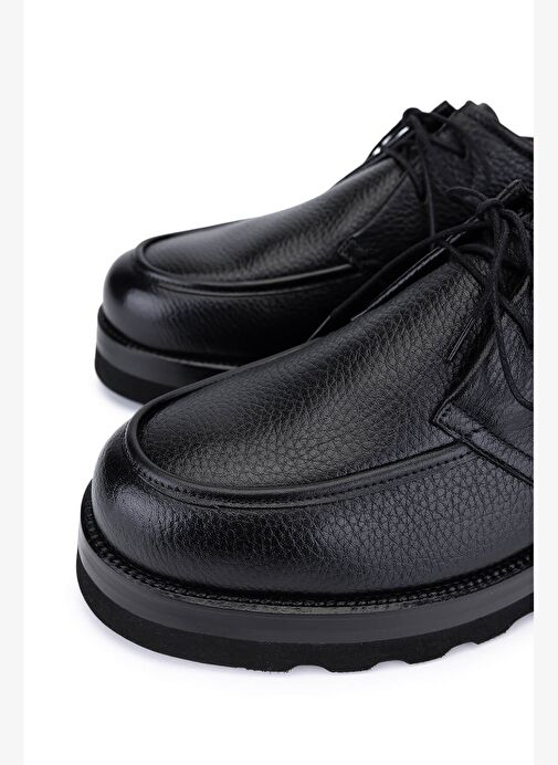 Tamer Tanca Erkek Hakiki Deri Siyah Casual Ayakkabı - Görsel 4