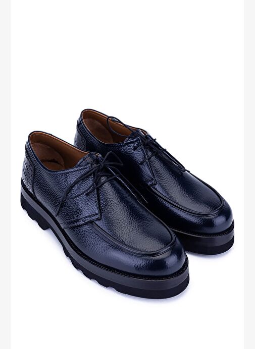 Tamer Tanca Erkek Hakiki Deri Lacivert Casual Ayakkabı - Görsel 3