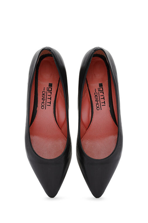 Derimod Siyah Kadın Deri Topuklu Ayakkabı 20WFD170218 - Görsel 8