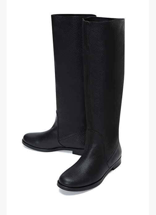 Kadın Siyah Klasik Deri Çizme 25WFD1404FT - Görsel 4