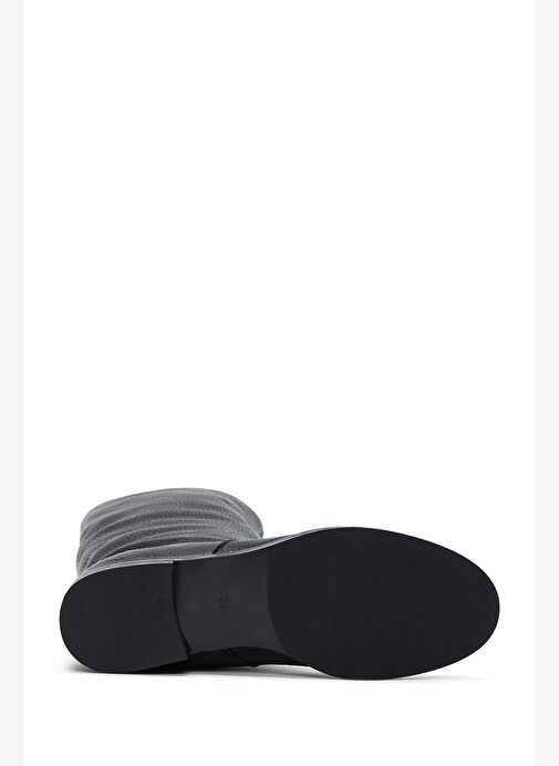 Kadın Siyah Klasik Deri Çizme 25WFD1404FT - Görsel 7