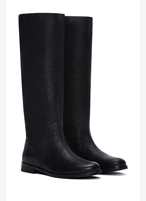 Kadın Siyah Klasik Deri Çizme 25WFD1404FT - Görsel 6