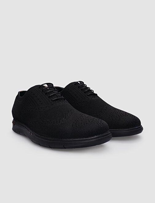 Triko Siyah Bağcıklı Erkek Günlük Ayakkabı - Görsel 4