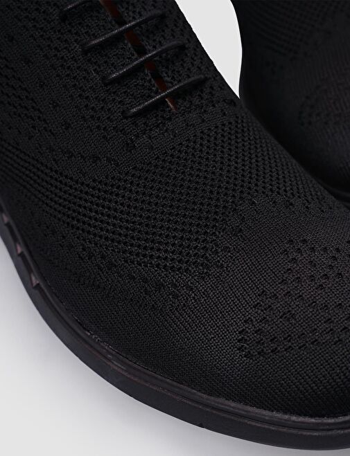 Triko Siyah Bağcıklı Erkek Günlük Ayakkabı - Görsel 5