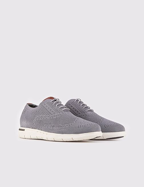 Triko Gri Bağcıklı Günlük Erkek Ayakkabı - Görsel 3