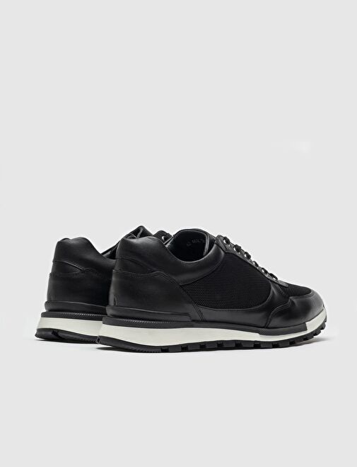 Cabani Ayakkabı Siyah Erkek Deri Sneaker 14081 - Görsel 4