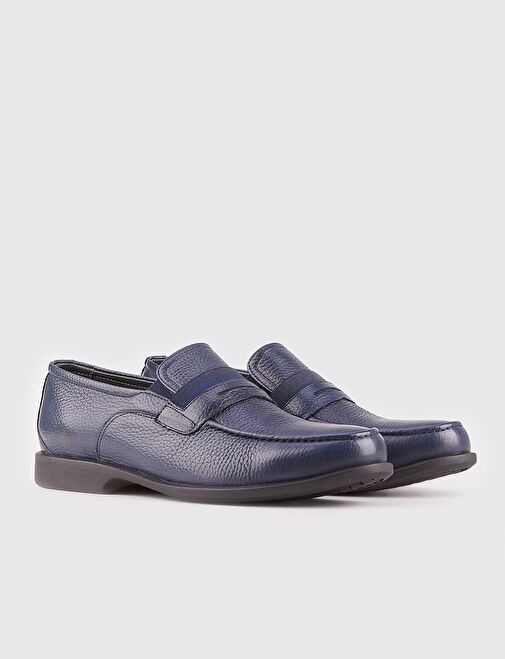 Hakiki Deri Lacivert Erkek Loafer - Görsel 3