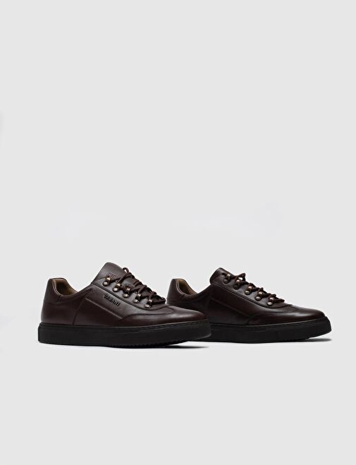 Hakiki Deri Kahverengi Bağcıklı Erkek Spor Ayakkabı - Görsel 5