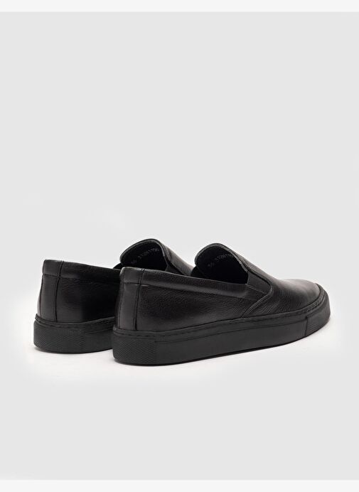 Bağcıksız Hakiki Deri Siyah Kadın Düz Ayakkabı - Görsel 4