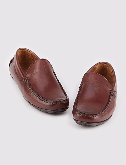 Hakiki Deri Kahverengi Erkek Loafer Ayakkabı - Görsel 5