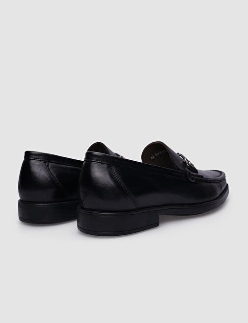 Hakiki Deri Siyah Erkek Günlük Ayakkabı - Görsel 4