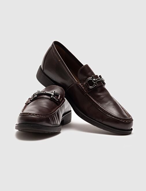 Hakiki Deri Kahverengi Erkek Günlük Ayakkabı - Görsel 5