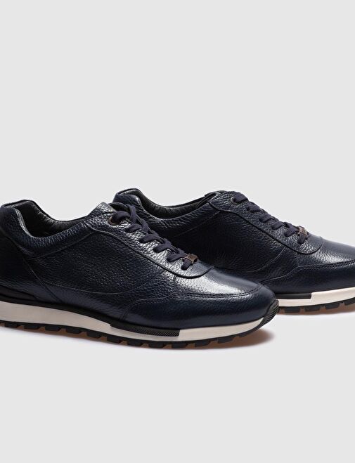 Cabani Ayakkabı Lacivert Erkek Deri Sneaker 14077 - Görsel 5
