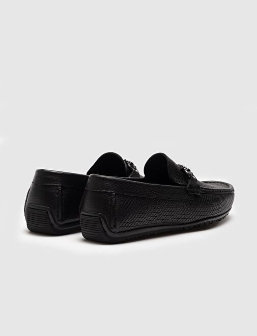 Hakiki Deri Siyah Erkek Loafer - Görsel 4