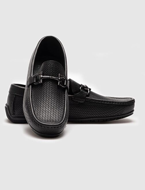 Hakiki Deri Siyah Erkek Loafer - Görsel 5