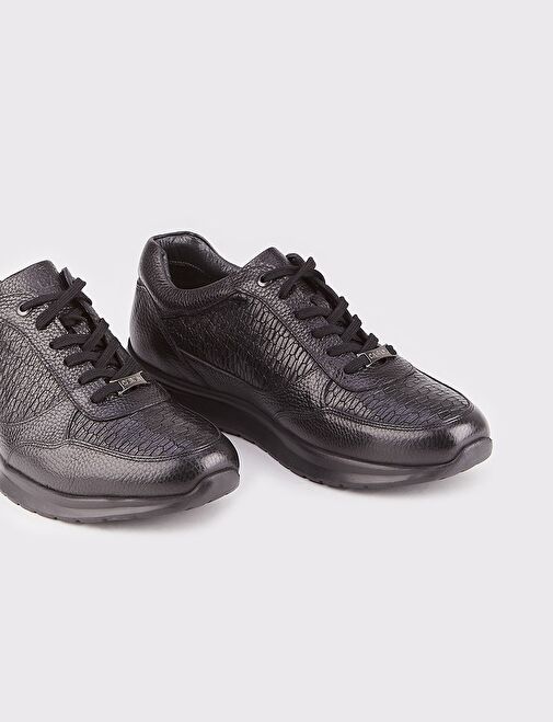 Hakiki Deri Siyah Bağcıklı Erkek Günlük Ayakkabı - Görsel 5