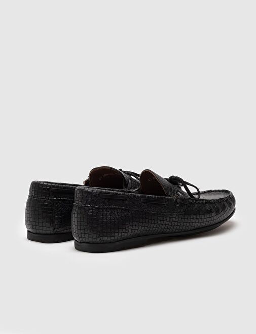 Hakiki Deri Siyah Erkek Günlük Ayakkabı - Görsel 4