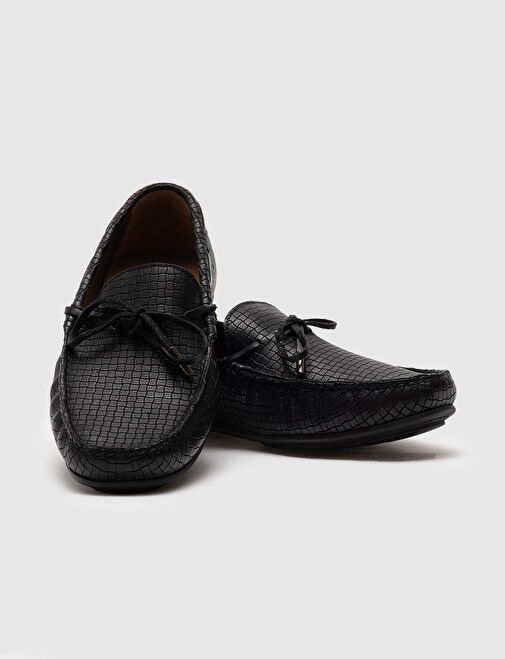 Hakiki Deri Siyah Erkek Günlük Ayakkabı - Görsel 5