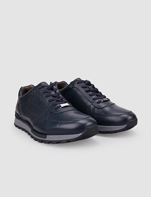 Cabani Ayakkabı Lacivert Erkek Deri Sneaker 102589SC - Görsel 3
