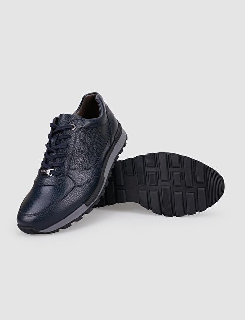 Cabani Ayakkabı Lacivert Erkek Deri Sneaker 102589SC - Görsel 4
