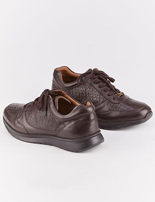 Cabani Ayakkabı Kahverengi Erkek Deri Sneaker 14307 - Görsel 5