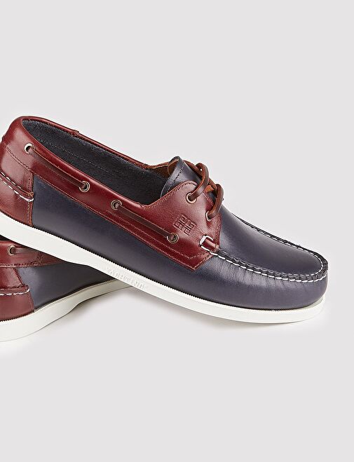 Hakiki Deri Lacivert Kauçuk Taban Bağcıklı Erkek Günlük Ayakkabı - Görsel 5