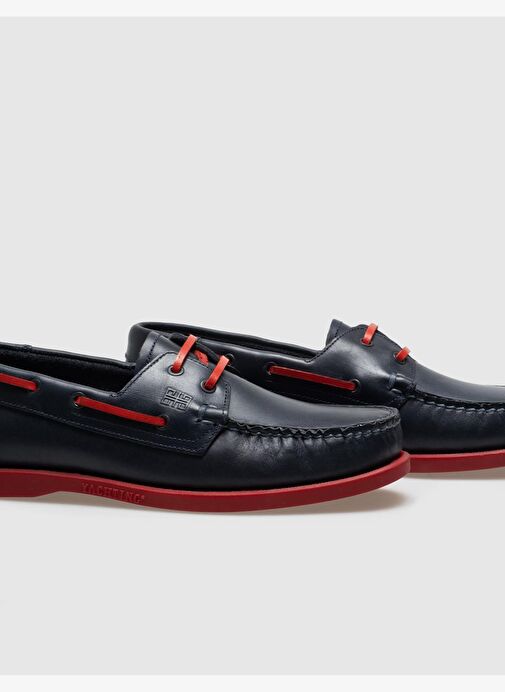 Hakiki Deri Lacivert Kadın Günlük Ayakkabı - Görsel 5