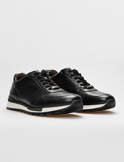 Cabani Ayakkabı Siyah Erkek Deri Sneaker 14080 - Görsel 3