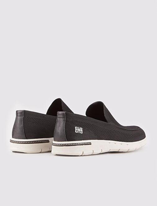 Beyaz Tabanlı Triko Siyah Erkek Günlük Ayakkabı - Görsel 4