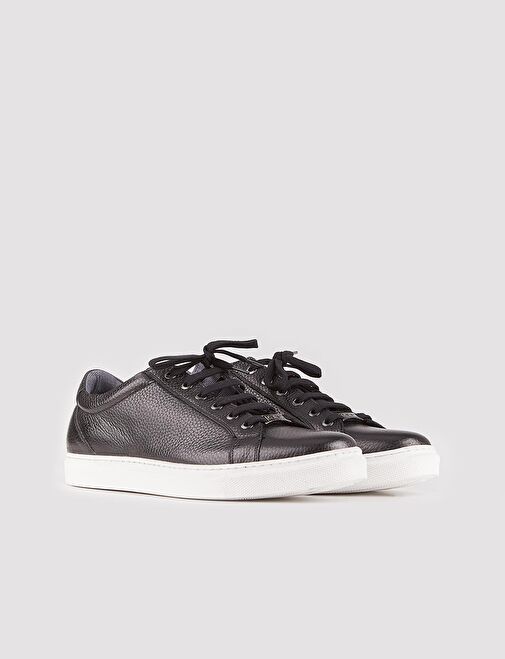 Cabani Ayakkabı Siyah-Beyaz Erkek Deri Sneaker 12772 - Görsel 3