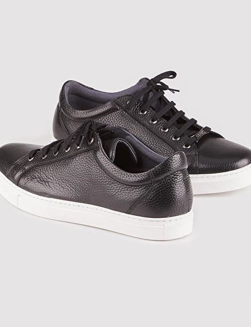 Cabani Ayakkabı Siyah-Beyaz Erkek Deri Sneaker 12772 - Görsel 5