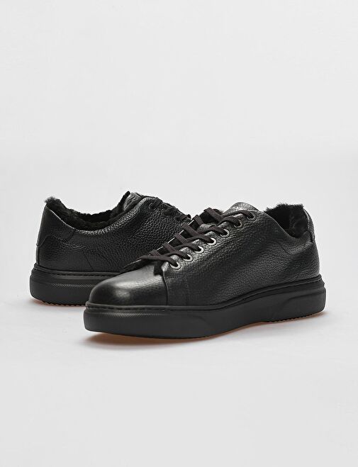 Cabani Ayakkabı Siyah Erkek Deri Sneaker 102262D - Görsel 5